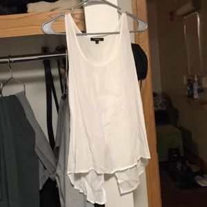 White Flowy Tank with Detailing in the Back